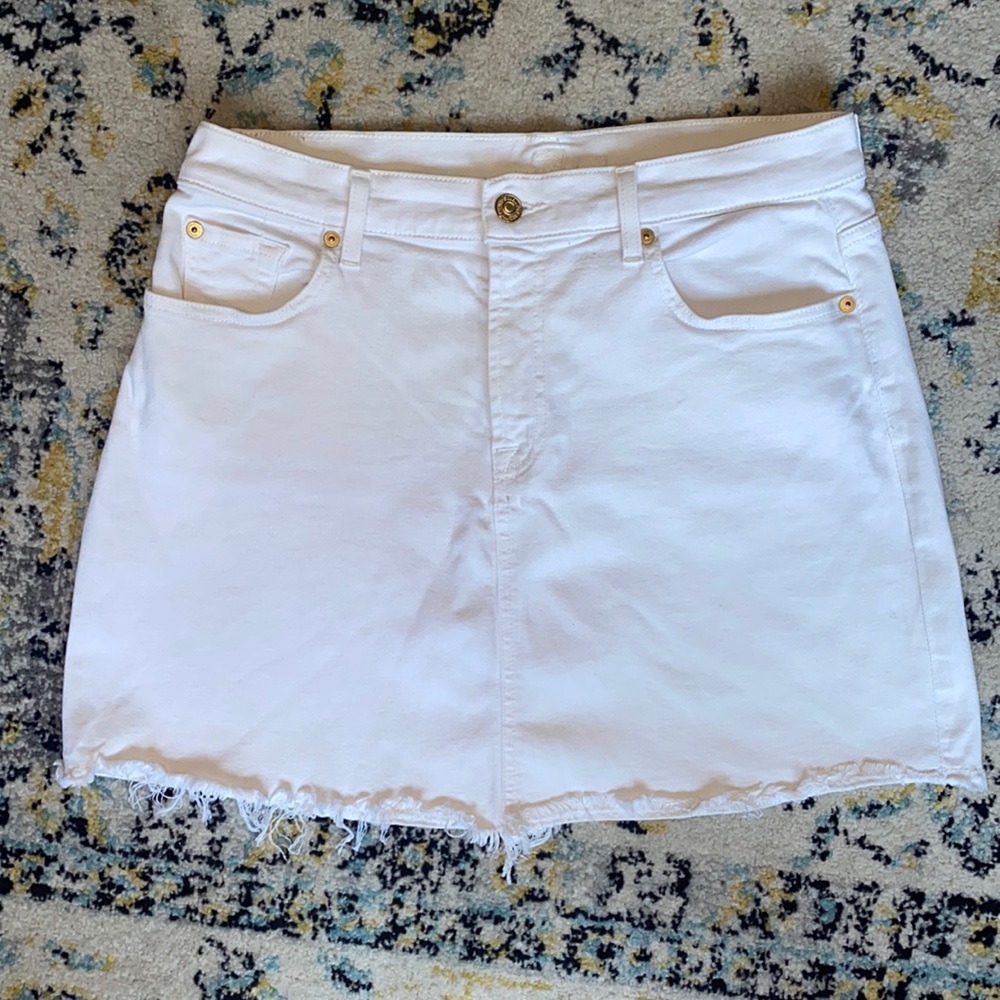 American Eagle White Jean Skirt